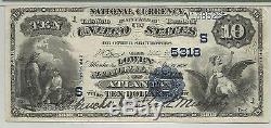 1882 $ 10 Lowry Bank Atlanta Ga Note De La Monnaie Nationale N ° 5318 Pmg 30 Très Bien Epq
