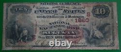 1882 Augusta Ga Géorgie 10 $ Brown Retour Grande Taille Banque Nationale Devise Ch#1860