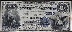 1882 Neligh National Bank Nebraska 10 $ Devise Pcgs Certifié Vf Très Bien 20