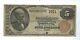 1885 Portland Maine 5 $ Banque Nationale Cumberland Devise Ch#1511 Vg