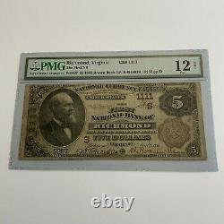 1885 Virginie 5 $ Monnaie Nationale Première Banque Nationale De Richmond Pmg Brownback