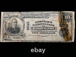 1902 $ 10 $ 10 $ Washington DC National Bank Note Devise (ch. 9545)