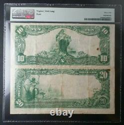 1902 $10 & $20 First National Bank Of Key West National Currency Uncut Paire Pmg