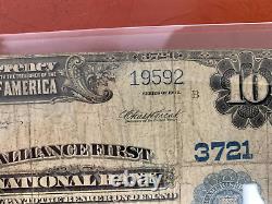 1902 10 $ Alliance Ohio National Bank Note Devise 3721 #19592