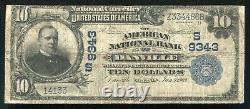 1902 10 $ Banque Nationale Américaine De Danville, Va Monnaie Nationale Ch. N° 9343