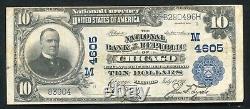 1902 10 $ Banque Nationale De La République De Chicago, IL Monnaie Nationale Ch. #4605