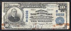 1902 $10 Banque nationale du Commerce de Norfolk, Virginie, devise nationale Ch. #6032
