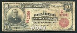 1902 10 $ Belvidere National Bank New Jersey Monnaie Nationale Ch. #1096 Unique