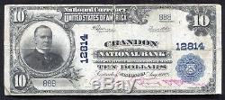 1902 $ 10 Crandon Banque Nationale Du Wisconsin Monnaie Nationale Ch. # 12814