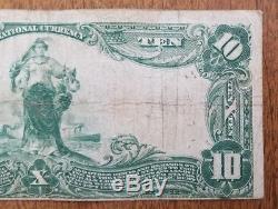1902 10 $ DIX Dollar Cedar Rapids Iowa Banque Nationale Devise Nationale 3643 Note