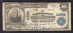 1902 10 $ La Banque Nationale De Harrisonburg, Va Monnaie Nationale Ch. #11694