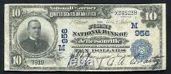 1902 10 $ La Première Banque Nationale De Jeffersonville, En Monnaie Nationale Ch. Numéro 956
