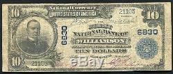 1902 10 $ La Première Banque Nationale De Williamson, Wv National Currency Ch. # 6830
