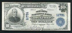 1902 10 $ La Sécurité Banque Nationale De Rockford, IL Monnaie Nationale Ch. # 11731