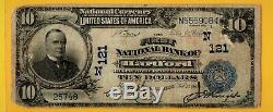 1902 10 $ Monnaie Nationale First National Bank Of Hartford De Excellente Condition