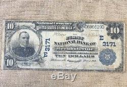 1902 $ 10 Monnaie Nationale Première Banque Nationale De Mechanicville Ny Rare Ch # 3171