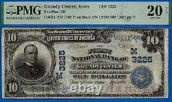 1902 $10 National Bank Grundy Center, Iowa CH# 3225 PMG 20 note le mieux classé