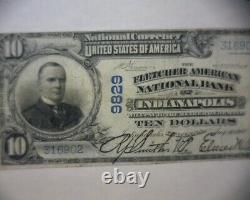 1902 $10 National Currency Bank Note Indianapolis Ind. Fletcher American Bank