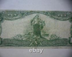1902 $10 National Currency Bank Note Indianapolis Ind. Fletcher American Bank