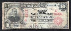 1902 $10 Rs La Première Banque Nationale de Vicksburg. Devise nationale de l'État du Mississippi Ch. #3258