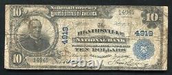 1902 10 $ The Blairsville National Bank Blairsville, Pa National Currency Ch. #4919