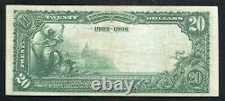 1902 $20 Db National City Bank Of Memphis, Tn National Currency Ch. #9184 Xf/au