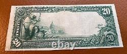 1902 20 $ Devise Nationale De Grande Taille Nat Bank Of Martinsville, In #794 Ch Vf
