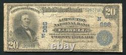 1902 $ 20 $ La Banque Nationale Appleton De Lowell, Ma Monnaie Nationale Ch. #986