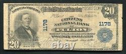 1902 20 $ La Banque Nationale Des Citoyens De Fulton, Ny Monnaie Nationale Ch. #1178