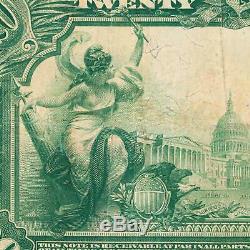 1902 $ 20 Prem Banque Nationale De Connersville, Indiana Monnaie Nationale M1034