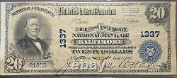 1902 20 dollars Banque des agriculteurs et des commerçants de Baltimore, Maryland, devise nationale.