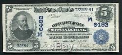 1902 5 $ Ancienne Banque Nationale De Detroit Michigan National Currency Ch. # 6492 Xf (b)