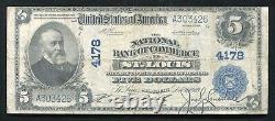 1902 $5 Banque Nationale De Commerce À St. Louis, Mo Monnaie Nationale Ch. Numéro 4178