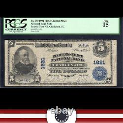 1902 $ 5 Charleston, Sc National Bank Note Caroline Du Sud Pcgs 15 26464