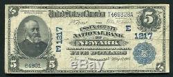 1902 5 $ Comté D'essex Db National Bank Of Newark, Nj Monnaie Nationale Ch. # 1217