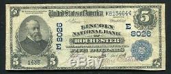 1902 5 $ Db Lincoln National Bank Of Rochester, Ny Monnaie Nationale Ch. # 8026
