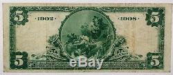 1902 5 $ Devise Nationale Crocker Bank San Francisco Californie Ch # 3555 Ww