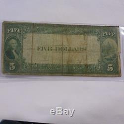 1902 5 $ Devise Nationale Searsport Maine National Bank Grand Billet Américain