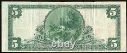 1902 $5 Dollar Bill National Bank Note Grande Monnaie Old Paper Money Rochester