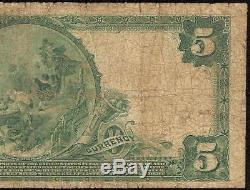 1902 $ 5 Dollar Le Sceau Rouge New York De Phenix Banque Nationale