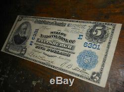1902 5 $ Dollar Mellon National Bank Of Pittsburgh Monnaie Note Vf