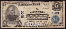1902 $ 5 $ Franklin National Bank Devise Ohio Diffusion Très Fine Vf