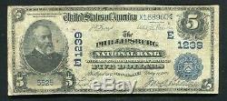 1902 5 $ La Banque Nationale Phillipsburg New Jersey National Monnaie Ch. # 1239