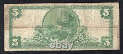 1902 5 $ La Banque nationale d'échange de Wheeling, Virginie-Occidentale Monnaie nationale Ch. #5164