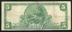 1902 5 $ La First National Bank De Jersey City, Nj Monnaie Nationale Ch. # 374