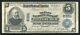1902 5 $ La Mellon National Bank Of Pittsburgh, Pa Monnaie Nationale Ch. # 6301