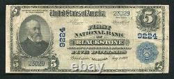 1902 $5 La Première Banque Nationale De Blackstone, Va Monnaie Nationale Ch. Numéro 9224