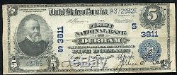 1902 5 $ La Première Banque Nationale De Durham, Nc Monnaie Nationale Ch. # 3811