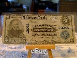 1902 5 $ Monnaie Nationale, Ch # 13044, Banque D'italie, San Francisco, Ca. V / F Condition