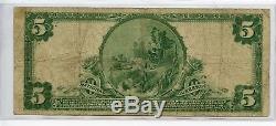 1902 $ 5 National Currency Gate Ville Banque Nationale Kansas City Mo Ch # 9404 Ba0187